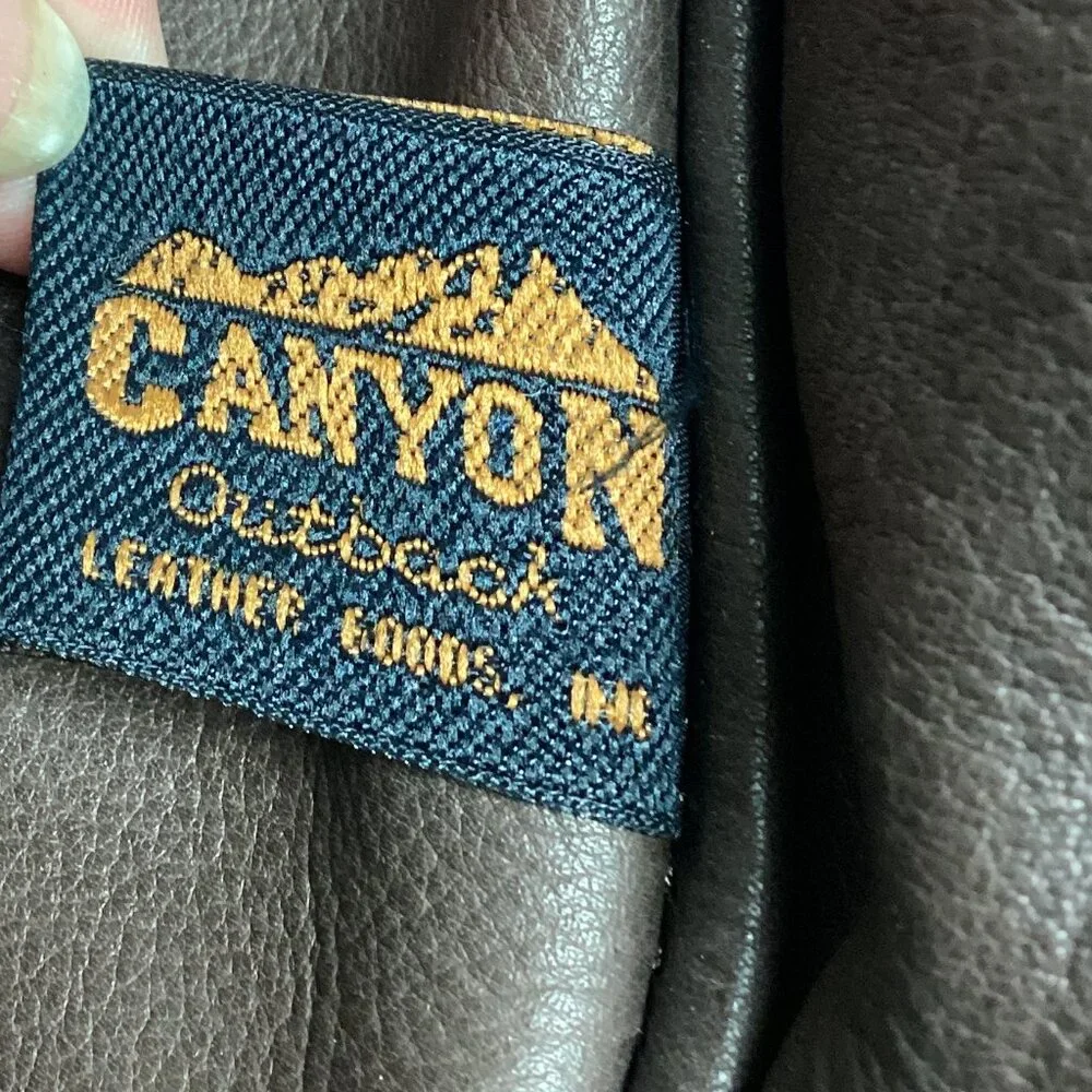 Canyon Outback Large Brown Leather Duffel Bag Canon Camera Promotional Item VTG